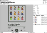 Player Song 01 Embroidery File 6 sizes
