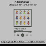 Player Song 01 Embroidery File 6 sizes