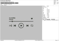 Incredibel F Embroidery File 6 sizes
