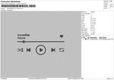 Incredibel F Embroidery File 6 sizes