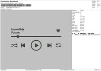 Incredibel F Embroidery File 6 sizes