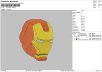 Iron Mask Embroidery File 6 sizes