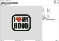 I Love My Hood Embroidery File 6 sizes