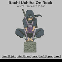 Itachi Uchiha on rock Embroidery