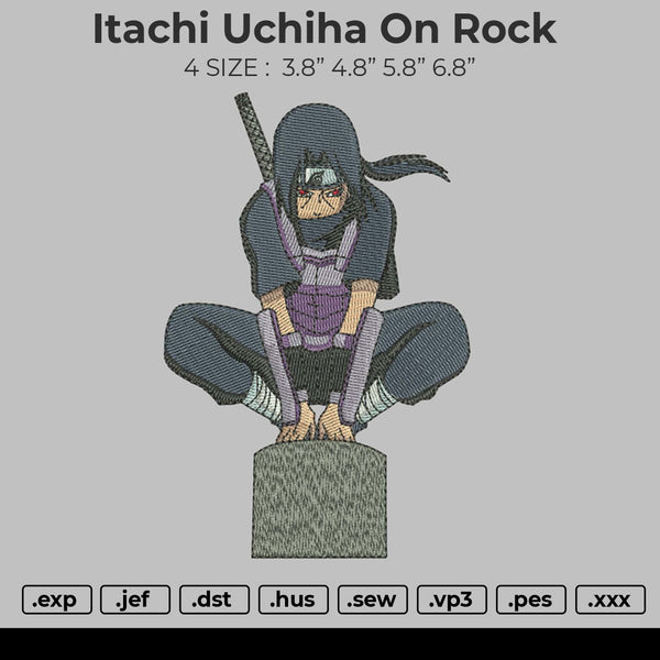 Itachi Uchiha on rock Embroidery