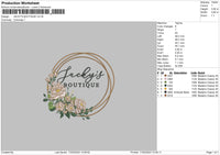 Jackys b Embroidery File 6 sizes