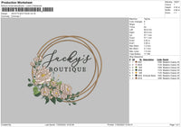 Jackys b Embroidery File 6 sizes