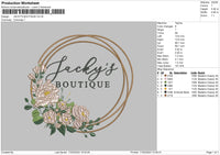 Jackys b Embroidery File 6 sizes