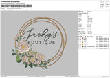 Jackys b Embroidery File 6 sizes