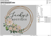 Jackys b Embroidery File 6 sizes