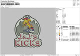 Jnj Kicks Embroidery File 6 sizes