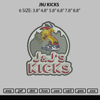 Jnj Kicks Embroidery File 6 sizes