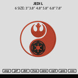 Jedi L Embroidery File 6 sizes