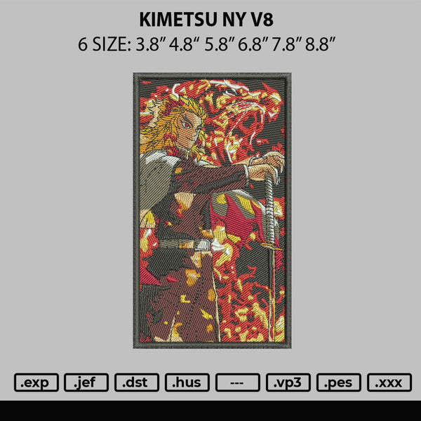 Kimetsu Ny V8 Embroidery File 6 sizes