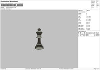 King Chess Embroidery File 6 sizes