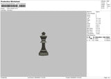 King Chess Embroidery File 6 sizes