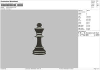 King Chess Embroidery File 6 sizes