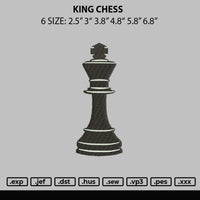 King Chess Embroidery File 6 sizes