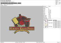 Krusty Pizza V2 Embroidery File 6 sizes