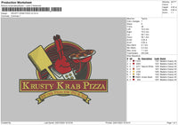 Krusty Pizza V2 Embroidery File 6 sizes