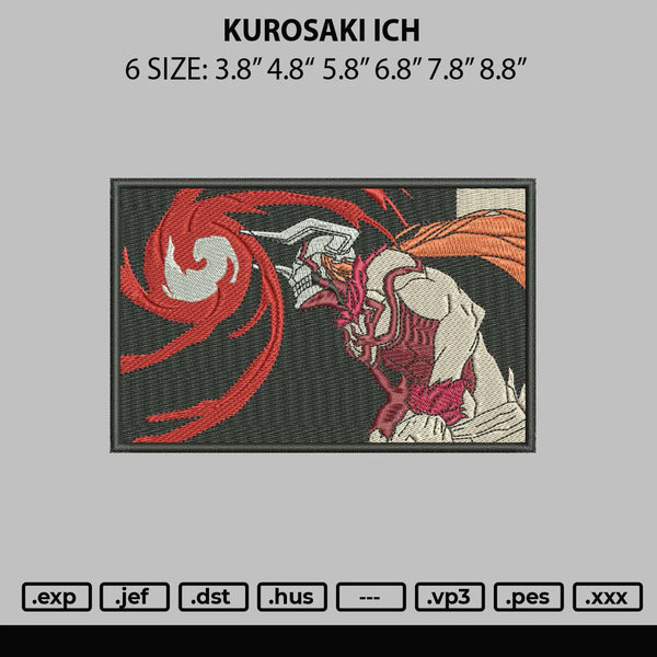 Kurosaki Ich Embroidery File 6 sizes