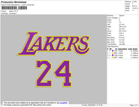 Lakers 24 Embroidery