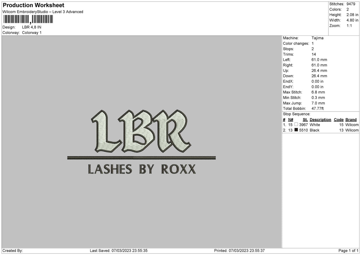 Lbr Embroidery File 6 sizes – embroiderystores