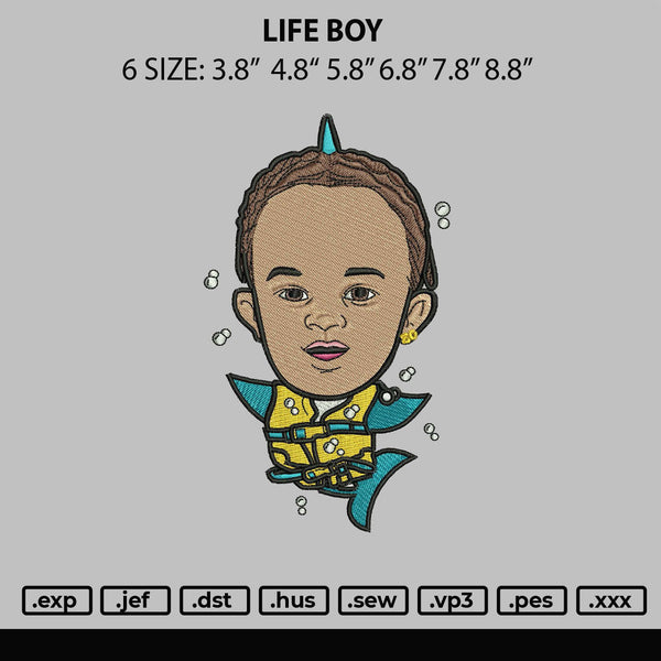 Life Boy Embroidery File 6 sizes