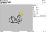 Lion K Embroidery File 6 sizes
