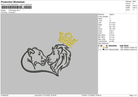 Lion K Embroidery File 6 sizes