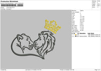 Lion K Embroidery File 6 sizes