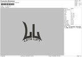 Ll Logo Embroidery File 6 sizes