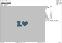 L love Embroidery File 6 sizes