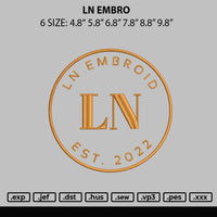 Ln Embroid Embroidery File 6 sizes