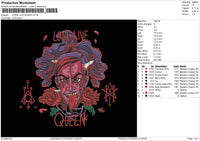 Ll Queen Embroidery File 6 sizes