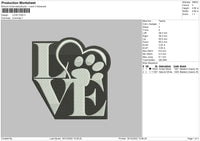 Love Paw Embroidery File 6 sizes