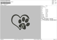 Love Paw V2 Embroidery File 6 sizes