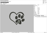 Love Paw V2 Embroidery File 6 sizes