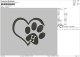 Love Paw V2 Embroidery File 6 sizes
