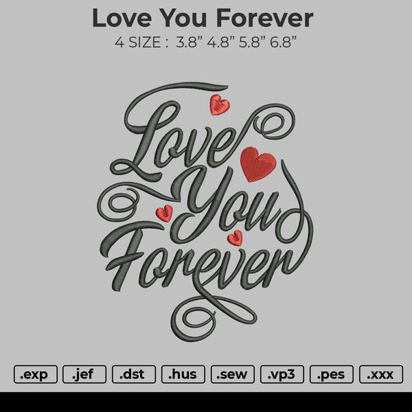 Love You Forever Embroidery