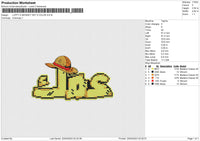 LUFFY D MONKEY HAT 5 COLOR Embroidery