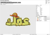 LUFFY D MONKEY HAT 5 COLOR Embroidery