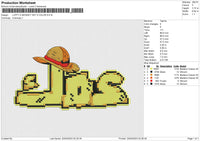 LUFFY D MONKEY HAT 5 COLOR Embroidery