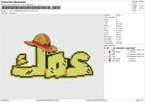 LUFFY D MONKEY HAT 5 COLOR Embroidery