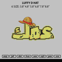 Luffy D Hat Embroidery