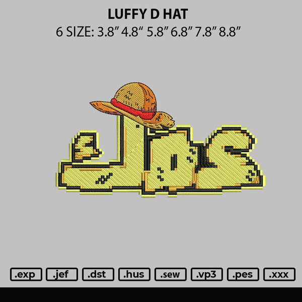 Luffy D Hat Embroidery