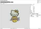 Lakers Kitty Embroidery File 6 sizes