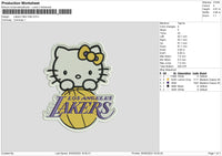 Lakers Kitty Embroidery File 6 sizes