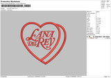 Lana Del Love Embroidery File 6 sizes