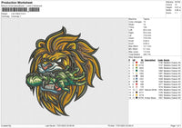 Lion Hand Embroidery File 6 sizes